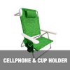 Snow Joe Bliss Hammocks Folding Beach Chair W Towel Rack BBC-352-GBL